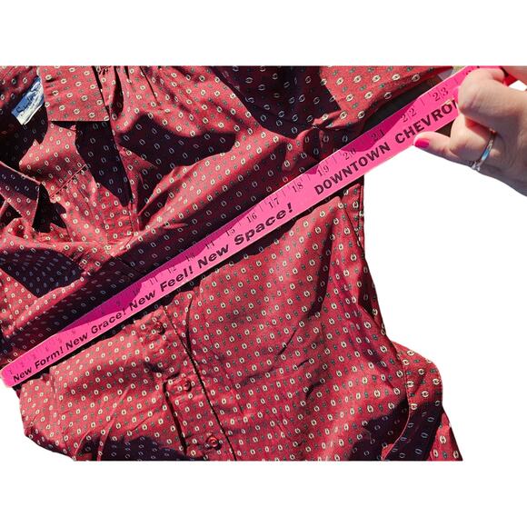 Vintage Schrader Sport Shirt 70s Dress with Sash Belt Size 14 Burgundy Red(499) - Picture 7 of 7